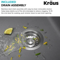 33” Drop In / Undermount Single Bowl Granite Kitchen Sink in Grey