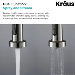 Dual Function Kitchen Faucet Sprayer in Stainless Steel