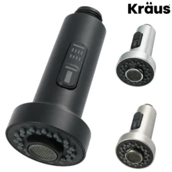 Dual Function Kitchen Faucet Sprayer in Matte Black