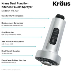 Dual Function Kitchen Faucet Sprayer in Chrome