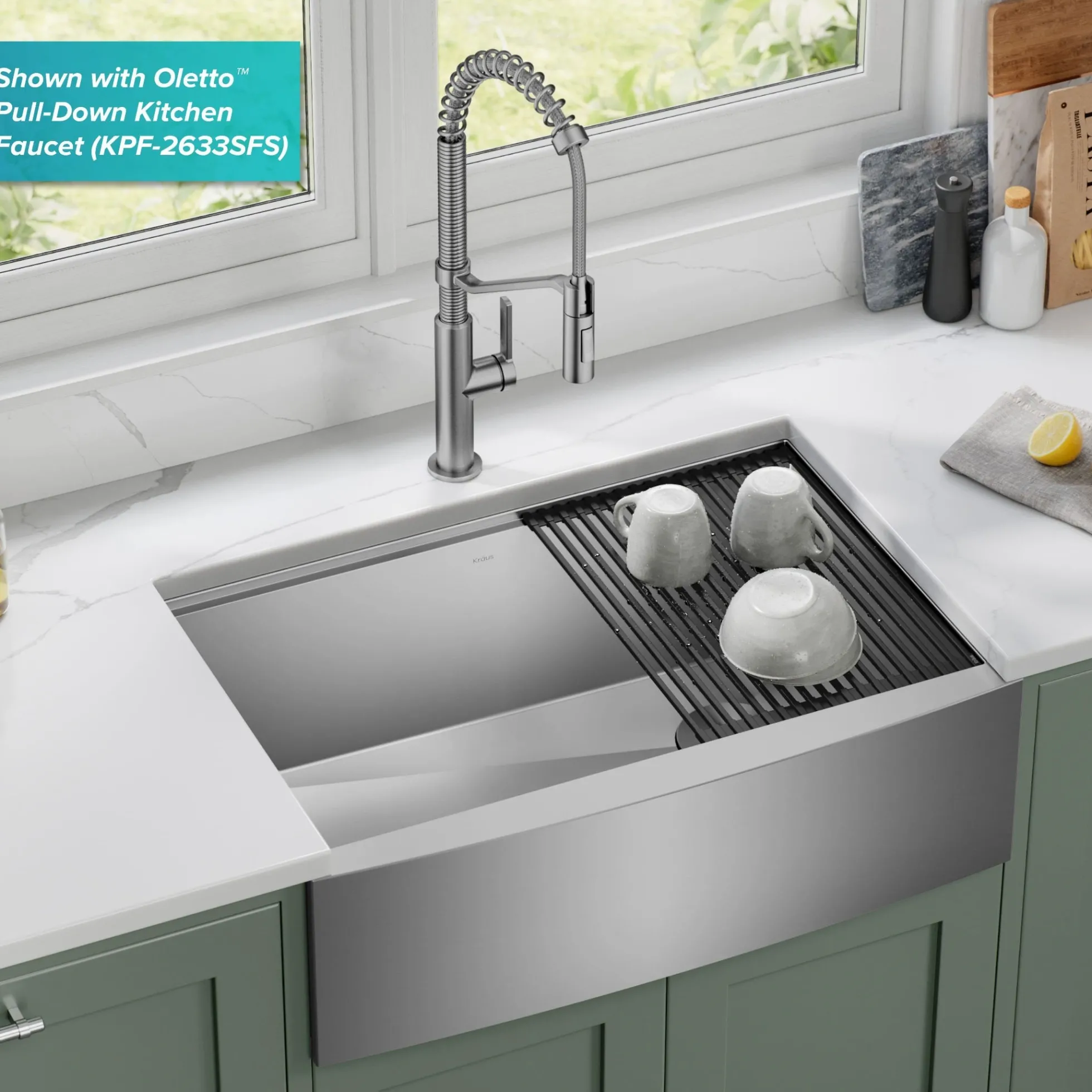 30" Farmhouse Workstation 16 Gauge Single Bowl Stainless Steel Kitchen Sink with Accessories