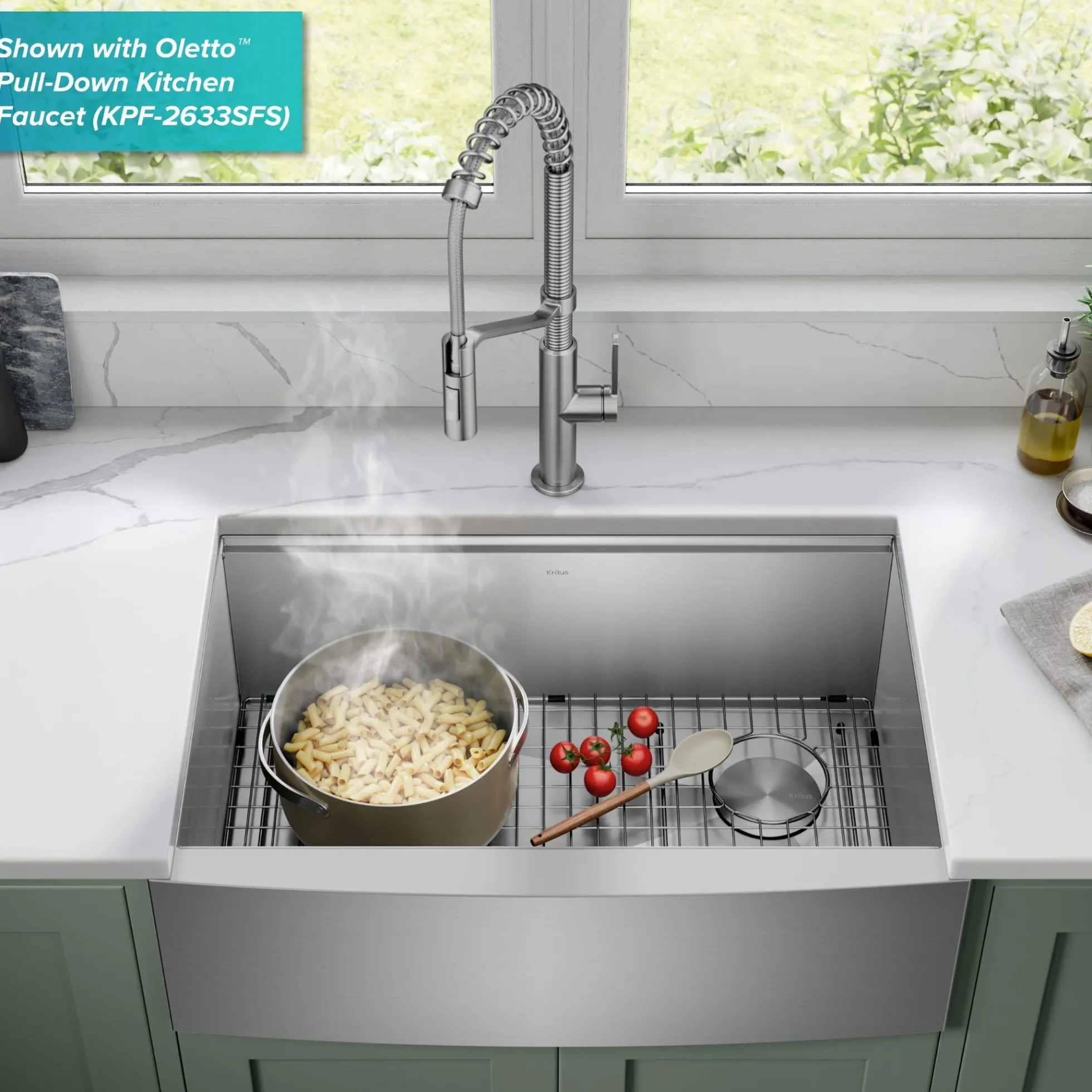 30" Farmhouse Workstation 16 Gauge Single Bowl Stainless Steel Kitchen Sink with Accessories