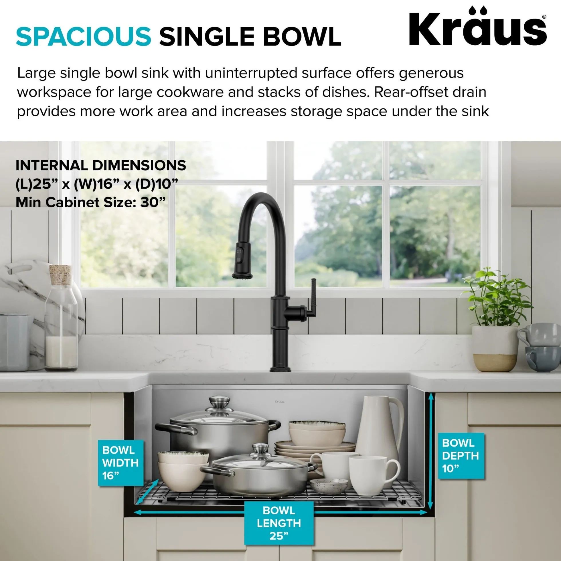 27" Farmhouse Workstation 16 Gauge Single Bowl Stainless Steel Kitchen Sink with Accessories