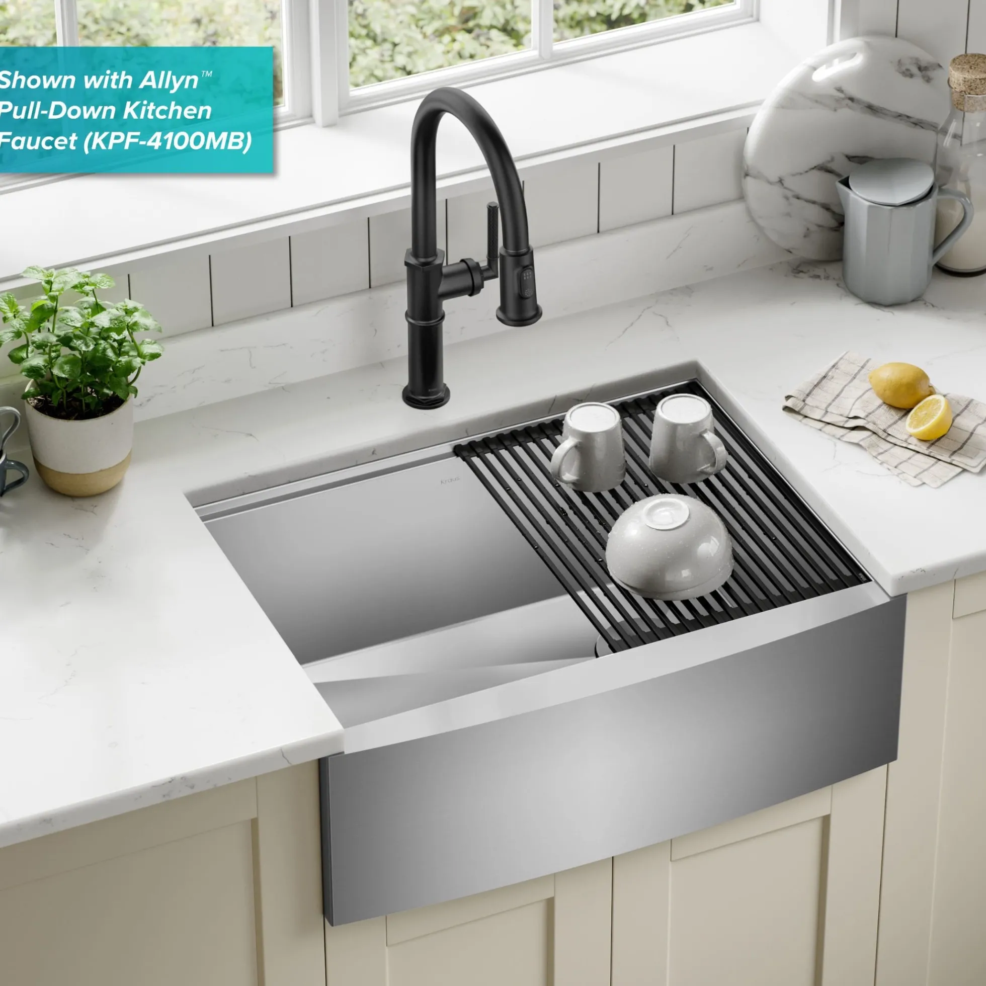 27" Farmhouse Workstation 16 Gauge Single Bowl Stainless Steel Kitchen Sink with Accessories