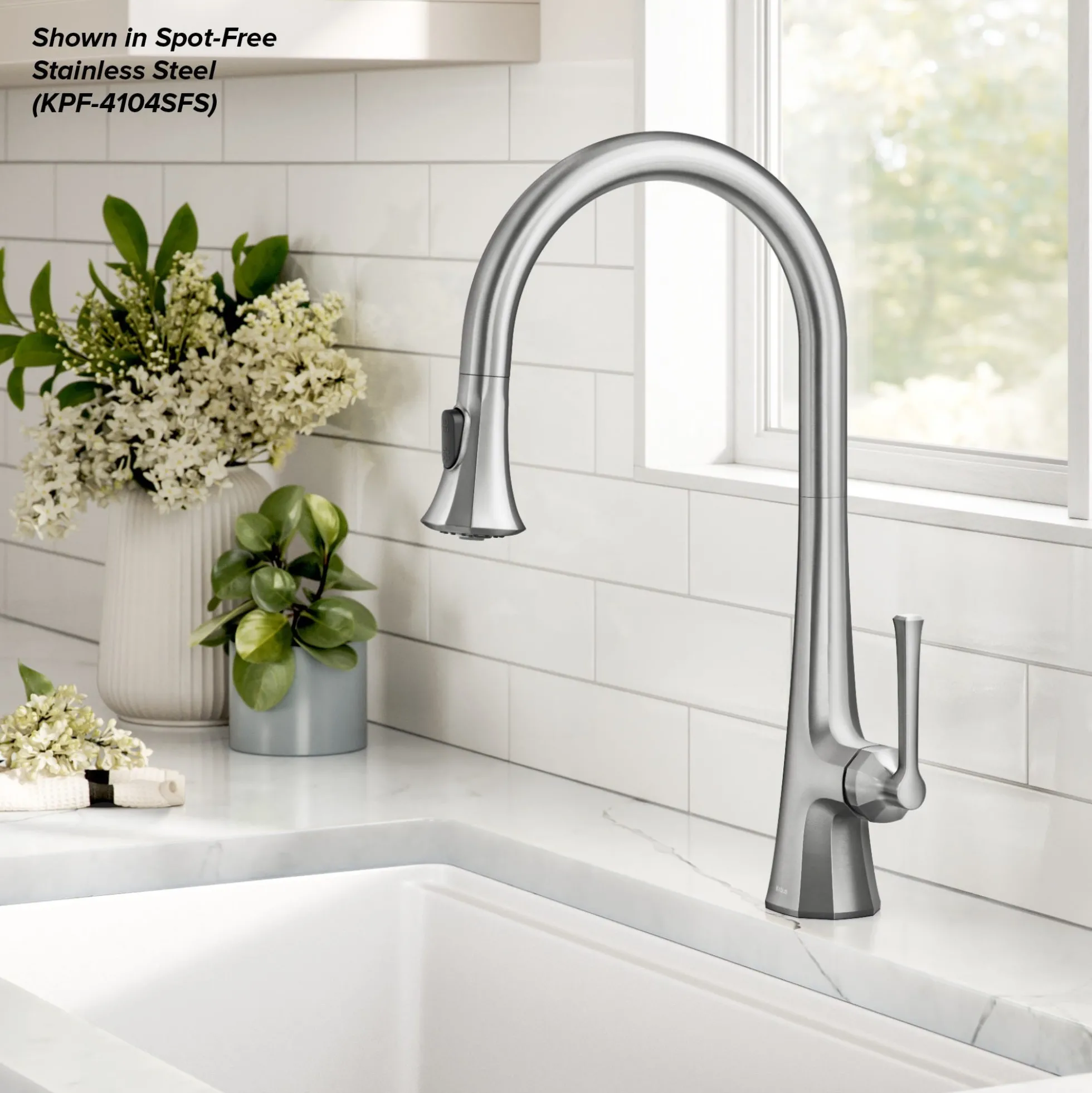 2-Function Single Handle Pull Down Kitchen Faucet in Chrome
