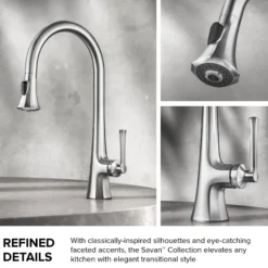 2-Function Single Handle Pull Down Kitchen Faucet in Chrome