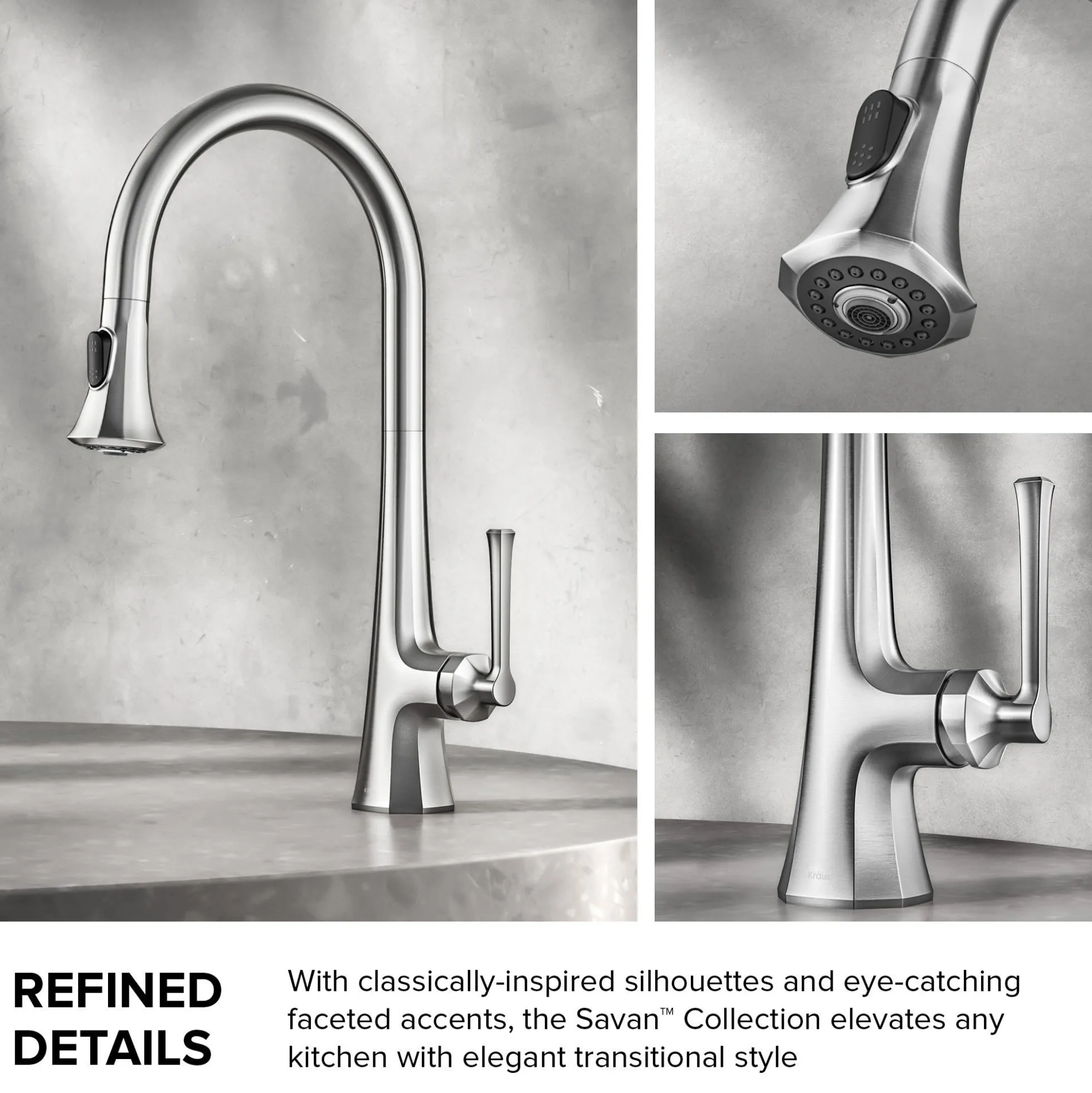 2-Function Single Handle Pull Down Kitchen Faucet in Chrome