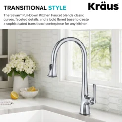 2-Function Single Handle Pull Down Kitchen Faucet in Chrome
