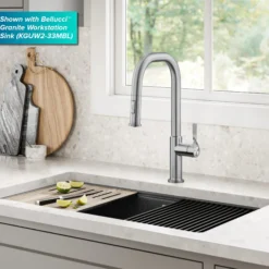 2-Function Single Handle Pull Down Kitchen Faucet in Spot-Free Stainless Steel