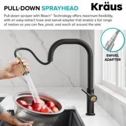 2-Function Single Handle Pull Down Kitchen Faucet in Spot-Free Stainless Steel