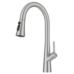 4-Function Single Handle Pull Down Kitchen Faucet with CleanSweep™ Blade Spray in Spot-Free Stainless Steel