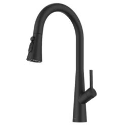 4-Function Single Handle Pull Down Kitchen Faucet with CleanSweep™ Blade Spray in Matte Black