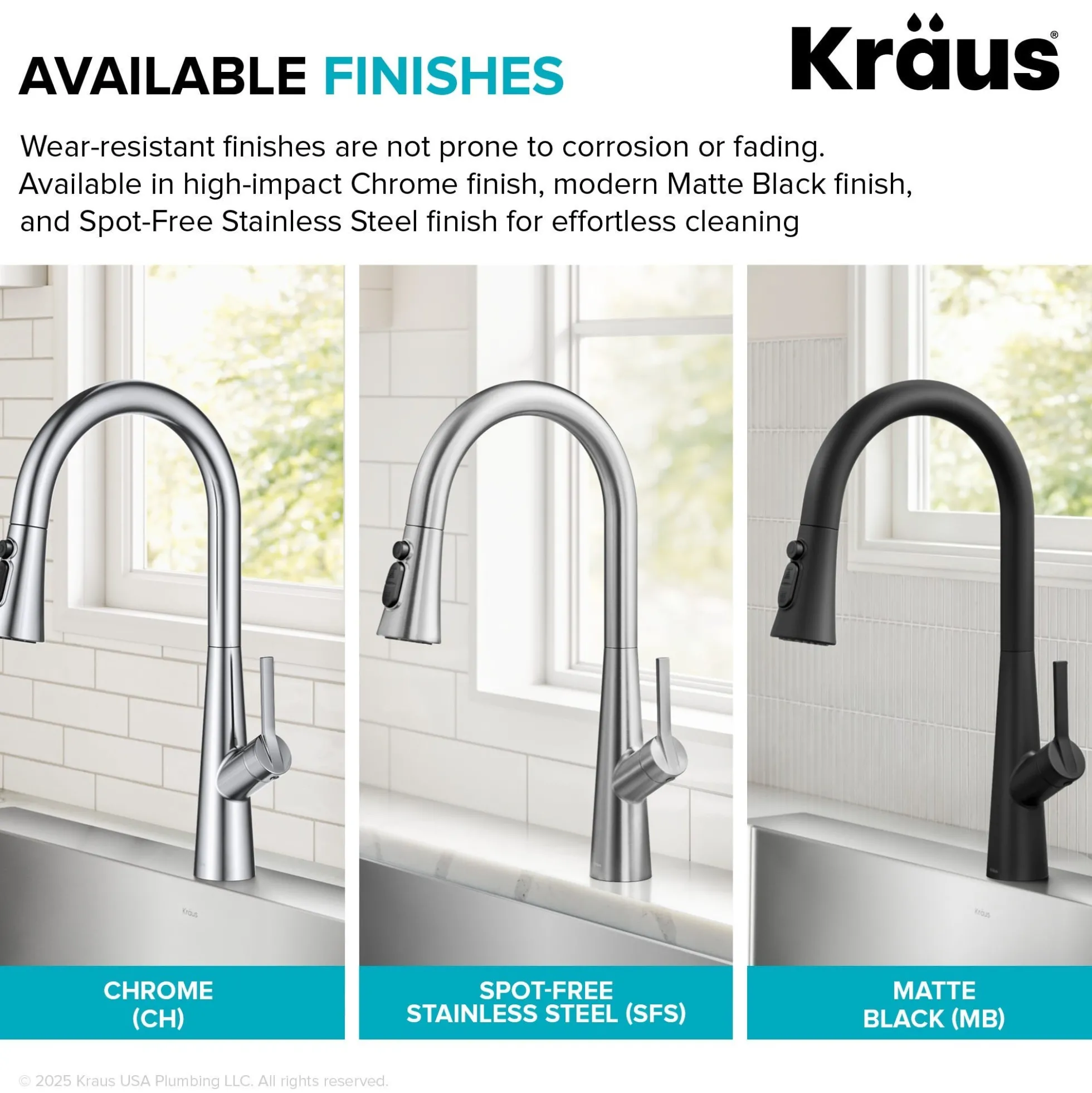 4-Function Single Handle Pull Down Kitchen Faucet with CleanSweep™ Blade Spray in Chrome
