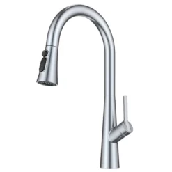 4-Function Single Handle Pull Down Kitchen Faucet with CleanSweep™ Blade Spray in Chrome