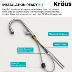 4-Function Single Handle Pull Down Kitchen Faucet with CleanSweep™ Blade Spray in Chrome