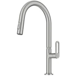 2-Function Single Handle Pull Down Kitchen Faucet in Spot-Free Stainless Steel