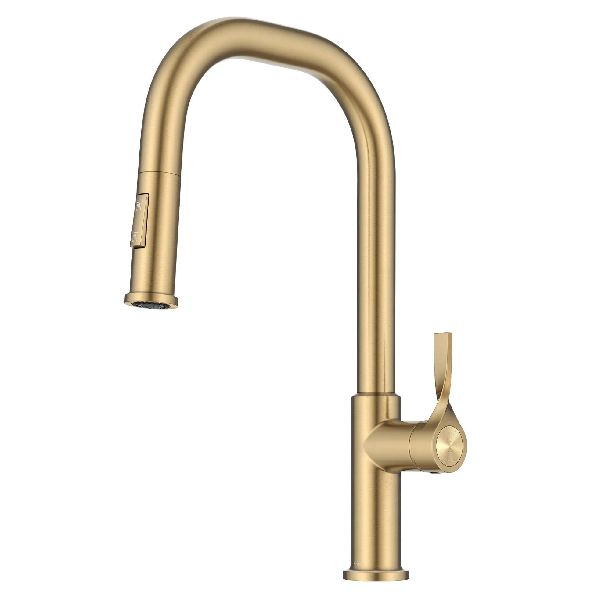 2-Function Single Handle Pull Down Kitchen Faucet in Spot-Free Brushed Brass