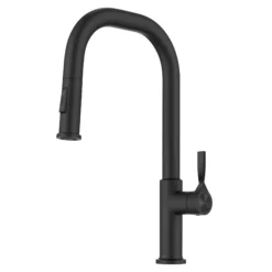 2-Function Single Handle Pull Down Kitchen Faucet in Matte Black