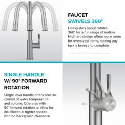 2-Function Single Handle Pull Down Kitchen Faucet in Spot-Free Brushed Brass