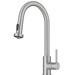 2-Function Single Handle Pull Down Kitchen Faucet in Spot-Free Stainless Steel