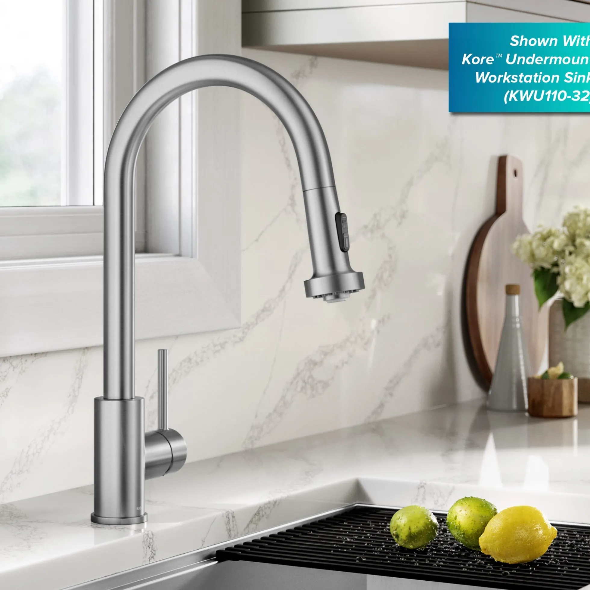 2-Function Single Handle Pull Down Kitchen Faucet in Spot-Free Stainless Steel