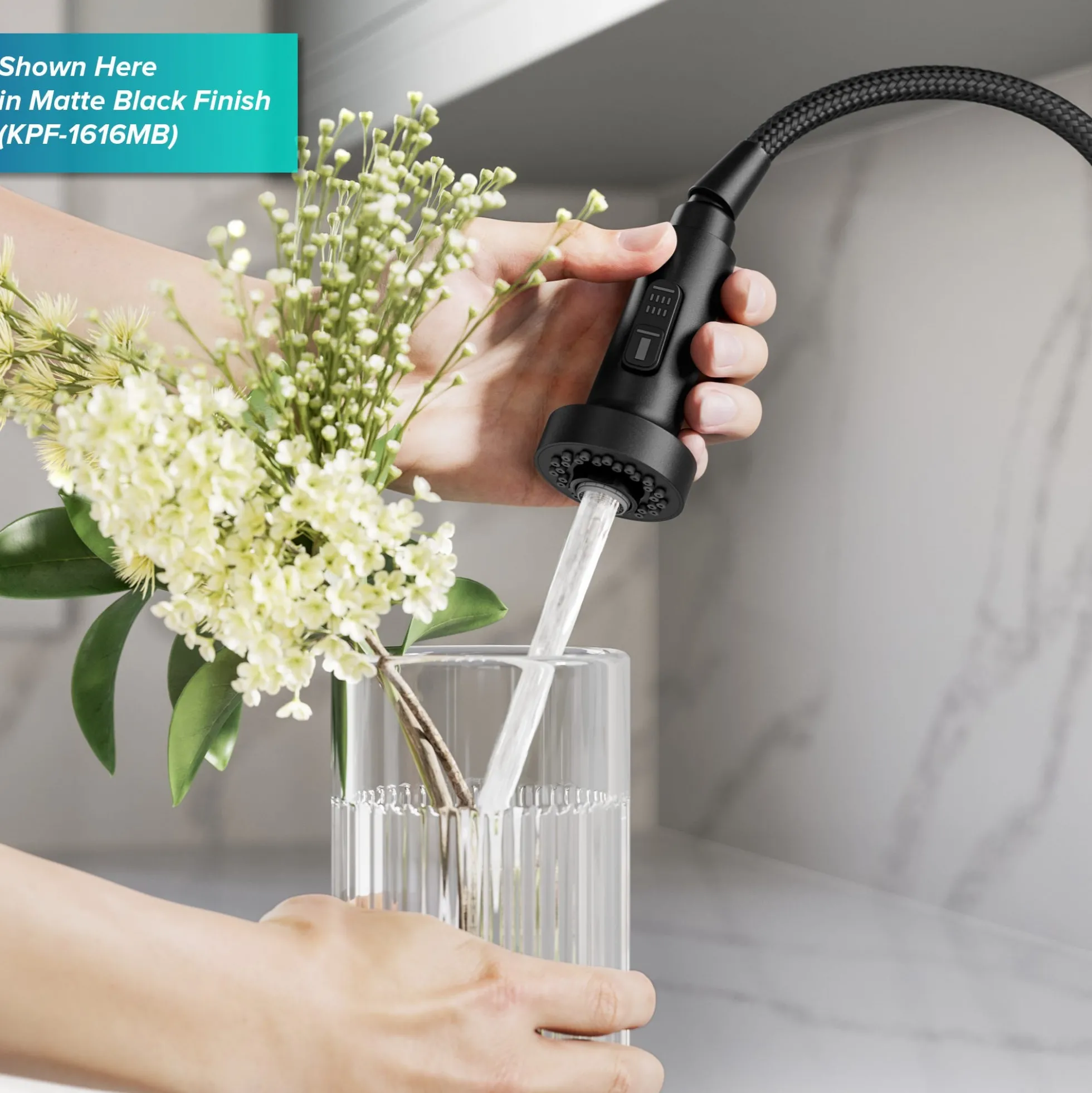 2-Function Single Handle Pull Down Kitchen Faucet in Spot-Free Stainless Steel