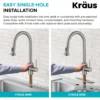 2-Function Single Handle Pull Down Kitchen Faucet in Spot-Free Brushed Brass