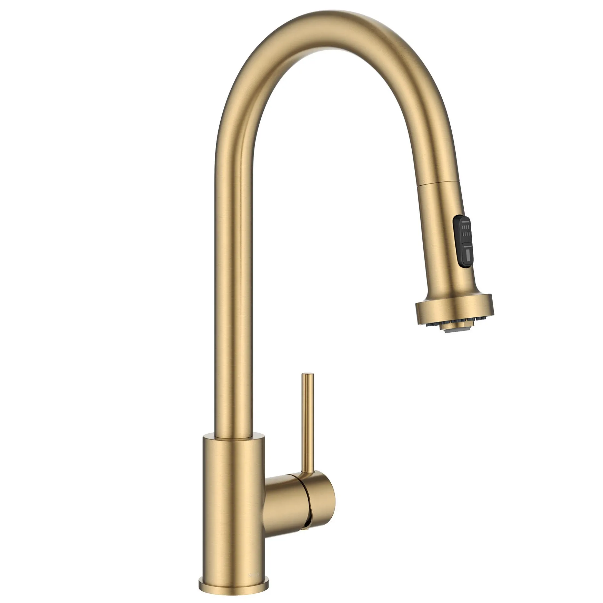 2-Function Single Handle Pull Down Kitchen Faucet in Spot-Free Brushed Brass