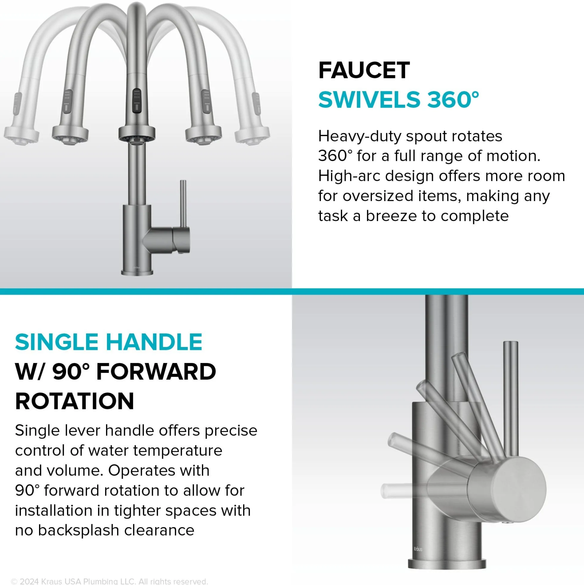 2-Function Single Handle Pull Down Kitchen Faucet in Spot-Free Brushed Brass