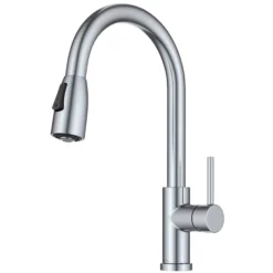 2-Function Single Handle Pull Down Kitchen Faucet in Chrome