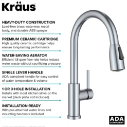 2-Function Single Handle Pull Down Kitchen Faucet in Chrome