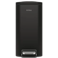 1.3 Gallon / 5 Liter Step Pedal Bathroom Trash Can in Matte Black with Removable Inner Bucket and Soft Close Lid