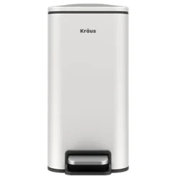 1.3 Gallon / 5 Liter Step Pedal Bathroom Trash Can in Matte White with Removable Inner Bucket and Soft Close Lid