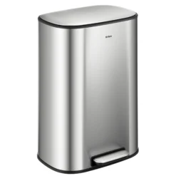 13.2 Gallon / 50 Liter Step Pedal Kitchen Trash Can in Spot-Free Stainless Steel with Removable Inner Bucket and Soft Close Lid