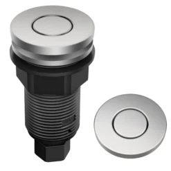 Garbage Disposal Air Switch Kit in Spot-Free Stainless Steel with Push Button, AC Adapter, Power Cord, and Air Tube Included
