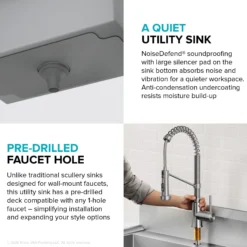 24” 18-Gauge Stainless Steel Single Bowl Freestanding Commercial Style Laundry Utility Sink