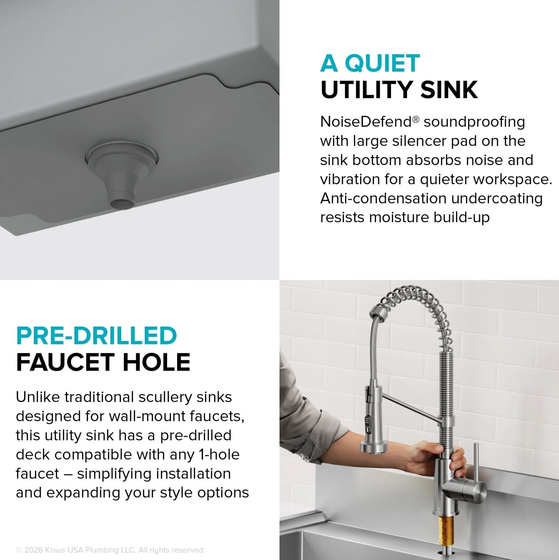 24” 18-Gauge Stainless Steel Single Bowl Freestanding Commercial Style Laundry Utility Sink