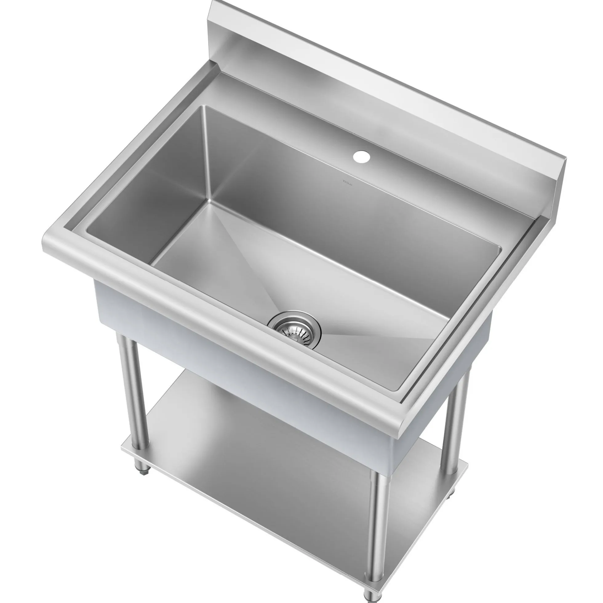 32” 18-Gauge Stainless Steel Single Bowl Freestanding Commercial Style Laundry Utility Sink