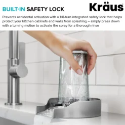 Glass Rinser for Kitchen Sink in Spot-Free Stainless Steel