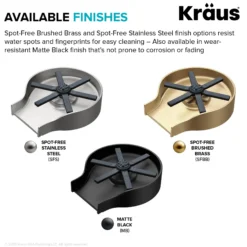 Glass Rinser for Kitchen Sink in Spot-Free Stainless Steel
