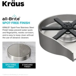 Glass Rinser for Kitchen Sink in Spot-Free Stainless Steel