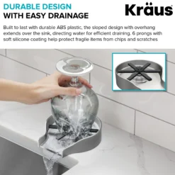 Glass Rinser for Kitchen Sink in Spot-Free Stainless Steel