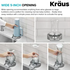 Glass Rinser for Kitchen Sink in Spot-Free Stainless Steel