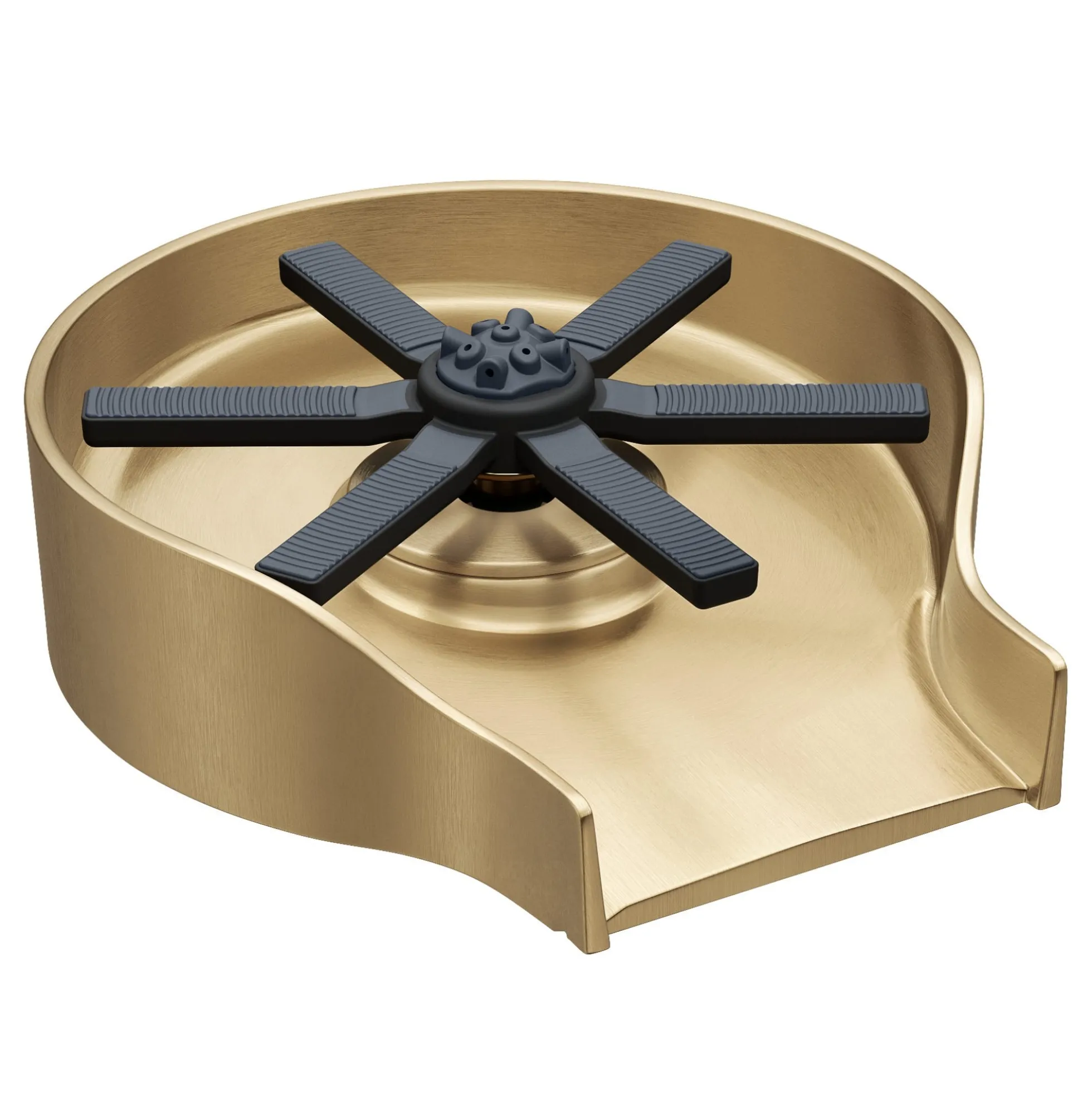 Glass Rinser for Kitchen Sink in Spot-Free Brushed Brass
