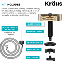 Glass Rinser for Kitchen Sink in Spot-Free Brushed Brass