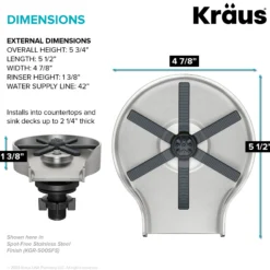 Glass Rinser for Kitchen Sink in Matte Black