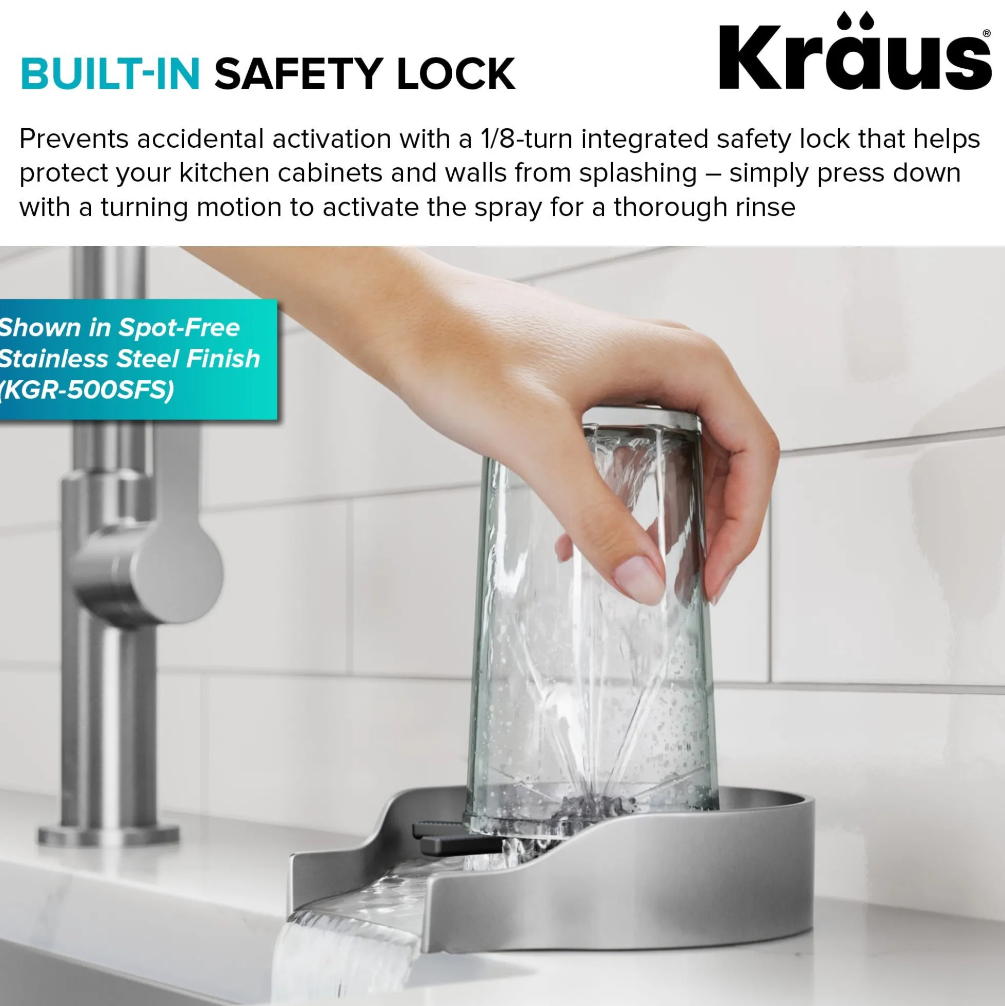 Glass Rinser for Kitchen Sink in Matte Black