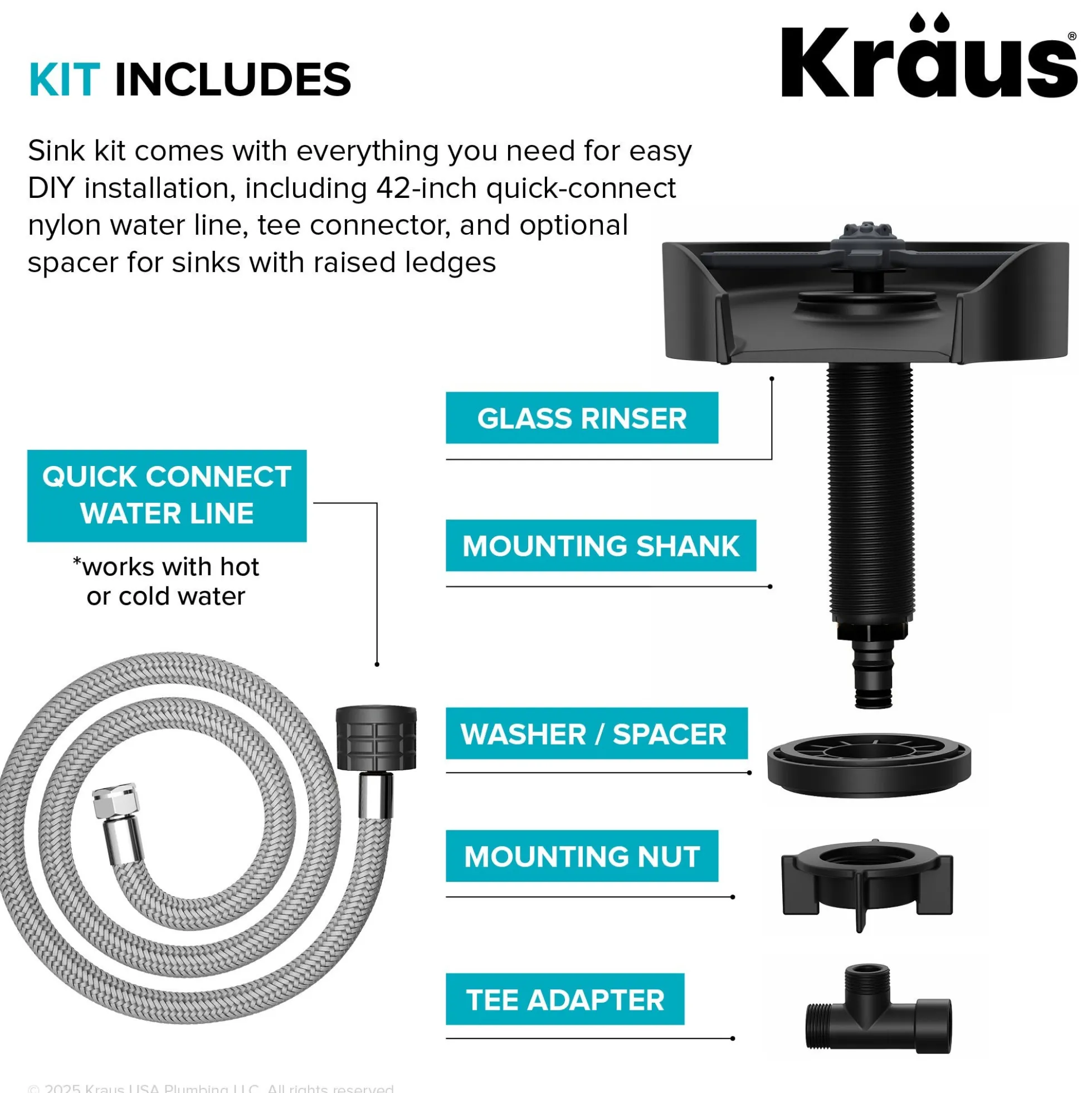 Glass Rinser for Kitchen Sink in Matte Black