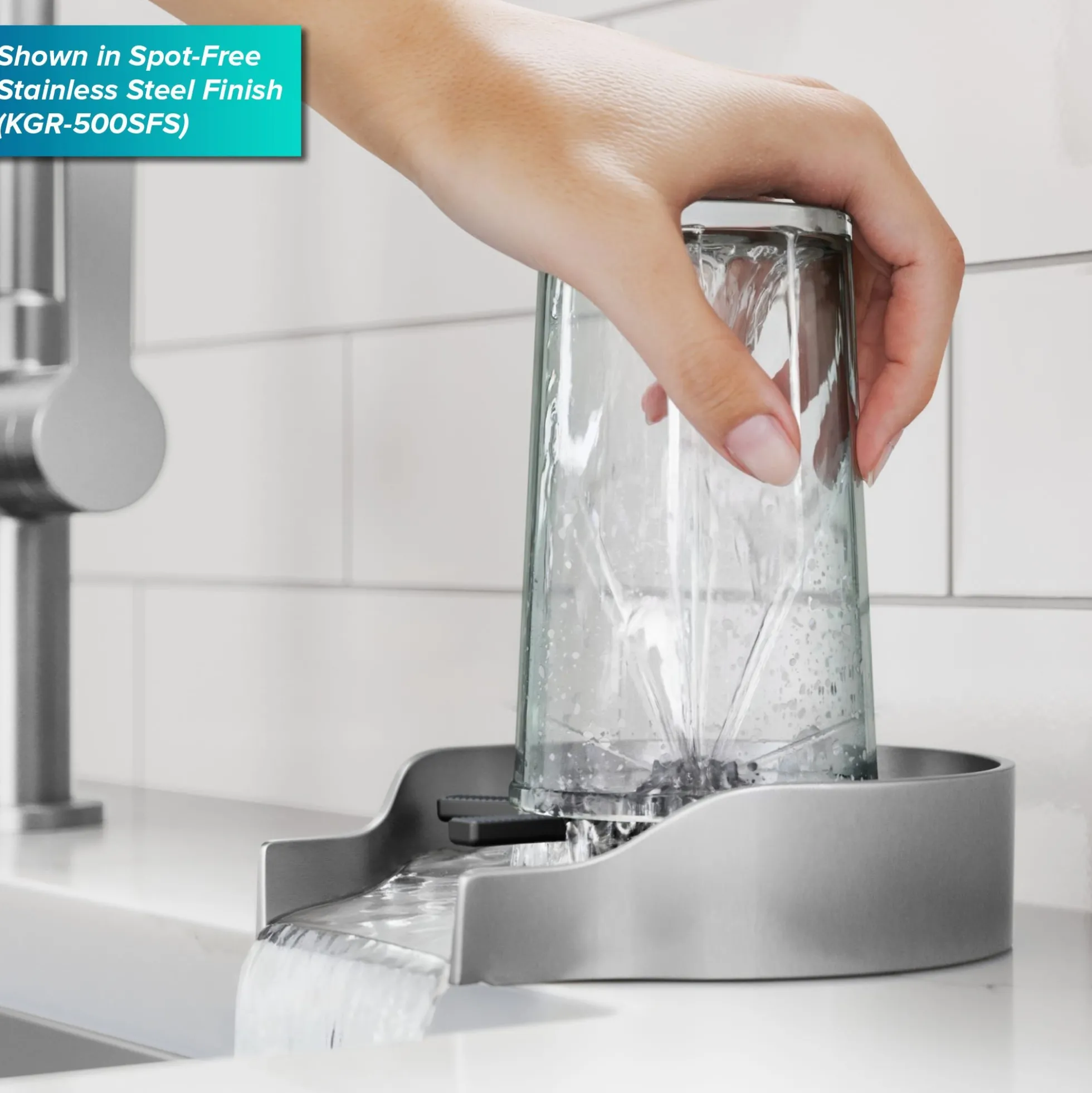 Glass Rinser for Kitchen Sink in Matte Black
