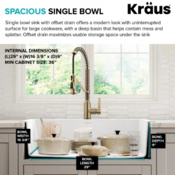 33” Granite Drop In / Undermount Single Bowl White Kitchen Sink